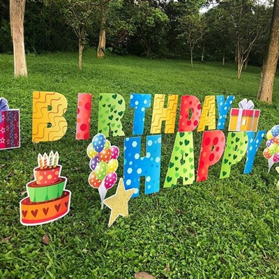 Úti Lawn Skreytingar Afmælisveisla Yard Skilti